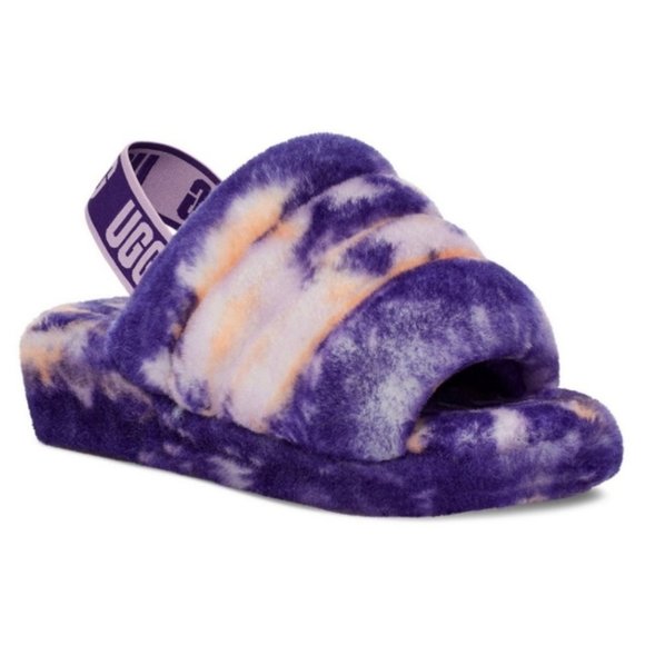 NEW! UGG Fluff Yeah Marbled Sheepskin Slides/Slippers, Size 9 - Picture 4 of 9